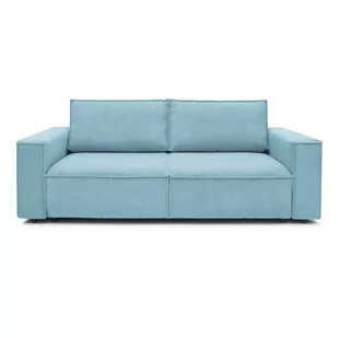 Jasnoniebieska sztruksowa sofa rozkładana Bobochic Paris Nihad, 245 cm - Sofy i kanapy - miniaturka - grafika 1
