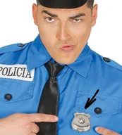 Dodatki do strojów karnawałowych - Odznaka Policyjna Srebrna Policja Blacha Policji Dodatek Do Stroju Halloween Rekwizyt - miniaturka - grafika 1