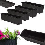 Donice - 4x Skrzynka balkonowa Ratolla z podstawką ISR600P Doniczka prostokątna - miniaturka - grafika 1