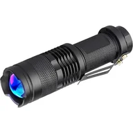 Latarki - Latarka ultrafioletowa z czarnym światłem, z funkcją zoomu, idealna do sprawdzania banknotów, inspekcji dokumentów, polowań - miniaturka - grafika 1