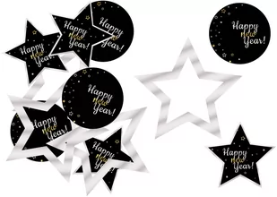 Dekoracja dwustronna Happy New Year - 12 szt. - Sylwester - miniaturka - grafika 1