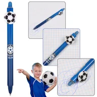 Długopisy - Inter Mediolan Długopis wymazywalny z gumką, długopis żelowy automatyczny, niebieski tusz, ścieralny, szkolny 0,5mm - miniaturka - grafika 1