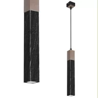 Lampy sufitowe - Milagro Lampa wisząca SOLO SAWN BLACK PATINATED WOOD 1x mini GU10 MLP7469 - miniaturka - grafika 1