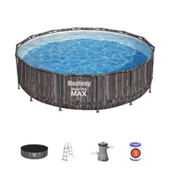 Baseny ogrodowe - Basen stelażowy z drabinką, pompą i pokrywą Ø427 x 107 cm Bestway - miniaturka - grafika 1