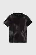Koszulki dla chłopców - adidas t-shirt bawełniany dziecięcy kolor czarny wzorzysty - miniaturka - grafika 1