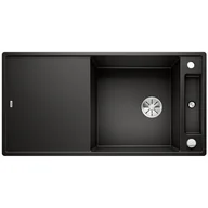 Zlewozmywaki - Blanco Zlew AXIA III XL 6S Czarny odwracalny korek auto. InFino deska szkło białe 525857 - miniaturka - grafika 1