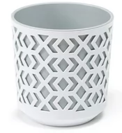 Donice - Doniczka z wkładem biały-jasny szary Aztek 30 cm - miniaturka - grafika 1