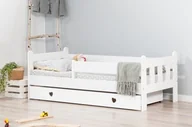 Łóżka dla dzieci i młodzieży - Lelu Design Łóżko 160x80cm Nightingale z szufladą serduszka kolor biały - miniaturka - grafika 1