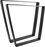 Ławy i stoliki kawowe - Prowadnice meblowe Natural Goods Berlin V-FORM 55 cm, prowadnice na stół, nogi stołu, rama stołu, stół jadalny, ława, stolik kawowy, 75 cm x 72 cm, czarne, 2 szt - miniaturka - grafika 1