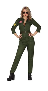 Strój dla dorosłych Pilotka Top Gun kombinezon M - Dodatki do strojów karnawałowych - miniaturka - grafika 1
