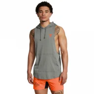 Koszulki sportowe męskie - Męski top treningowy Under Armour UA Men\'s Project Rock Sleeveless Hoodie - zielony - UNDER ARMOUR - miniaturka - grafika 1