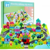 Łamigłówki - Drewniane Klocki Moje Miasto + Mata - miniaturka - grafika 1