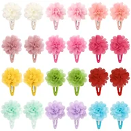 Ozdoby do włosów - TEMU 24 szt. Urocze spinki do włosów Joyo z kwiatowym motywem - antypoślizgowe akcesoria do grzywki w pastelowych kolorach (różowy, zielony, żółty, - miniaturka - grafika 1