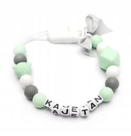 Akcesoria do smoczków - Silikonowa zawieszka do smoczka z imieniem KAJETAN - miniaturka - grafika 1