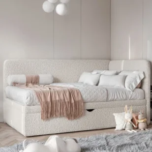 Łóżko tapicerowane Teddy Boucle - różne rozmiary - Łóżka dla dzieci i młodzieży - miniaturka - grafika 1