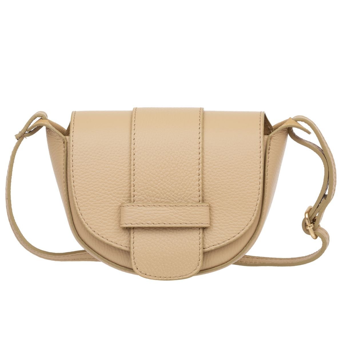 Mała Torebka Damska Skórzana Kaletnik Violo Beżowa