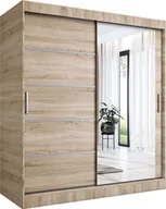 Szafy - MKPOL Szafa przesuwna MODUO COMFORT 2 180 dąb sonoma z lustrem - miniaturka - grafika 1
