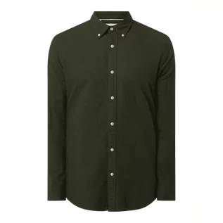 Koszule męskie - Koszula flanelowa o kroju slim fit z bawełny - Selected Homme - grafika 1