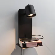 Lampy ścienne - Paulmann Malena spot ścienny USB z półką, czarny - miniaturka - grafika 1