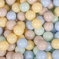 Zabawki do kąpieli - KiddyMoon Plastikowe piłeczki 7cm pastelowy beż-pastelowy niebieski-pastelowy żółty-mięta 50 Zabawka zestaw kulek - miniaturka - grafika 1
