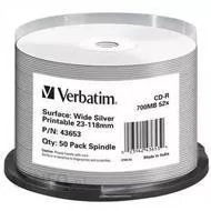 Verbatim CD-R 700MB x52 50szt błyszcząca powierzchnia szeroki nadruk - Nośniki danych - miniaturka - grafika 1