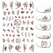 Ozdoby do paznokci - Naklejki Do Zdobienia Paznokci Wzory Liście Kwiaty F-785 - miniaturka - grafika 1