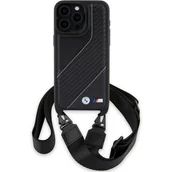 Etui i futerały do telefonów - BMW BMHCP15L23PSCCK iPhone 15 Pro 6.1" czarny/black hardcase M Edition Carbon Stripe & Strap - miniaturka - grafika 1
