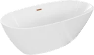 Wanny - Mexen Eris wanna wolnostojąca 170 x 80 cm, biała, przelew miedź szczotkowana - 53441708000-65 - miniaturka - grafika 1