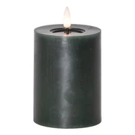 Świece - Świeca LED woskowa FLAMME FLOW zielona 12,5cm 1500h - miniaturka - grafika 1