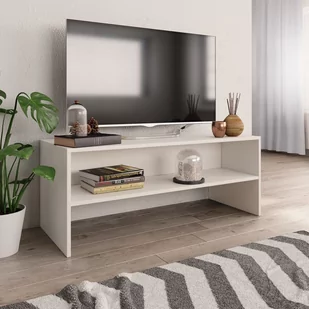 vidaXL Szafka pod TV, biała, 100 x 40 x 40 cm, płyta wiórowa - Szafki RTV - miniaturka - grafika 1