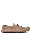 Mokasyny męskie - Tommy Hilfiger Mokasyny Hilfiger Folded Suede Driver FM0FM05385 Beżowy - miniaturka - grafika 1