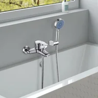 Baterie podtynkowe - LOVHAUS Bateria Wannowa z Ręczną Słuchawką Prysznicową, Bateria Wannowa Montowana na Powierzchni wraz z Uchwytem Ściennym, Chromowana - miniaturka - grafika 1