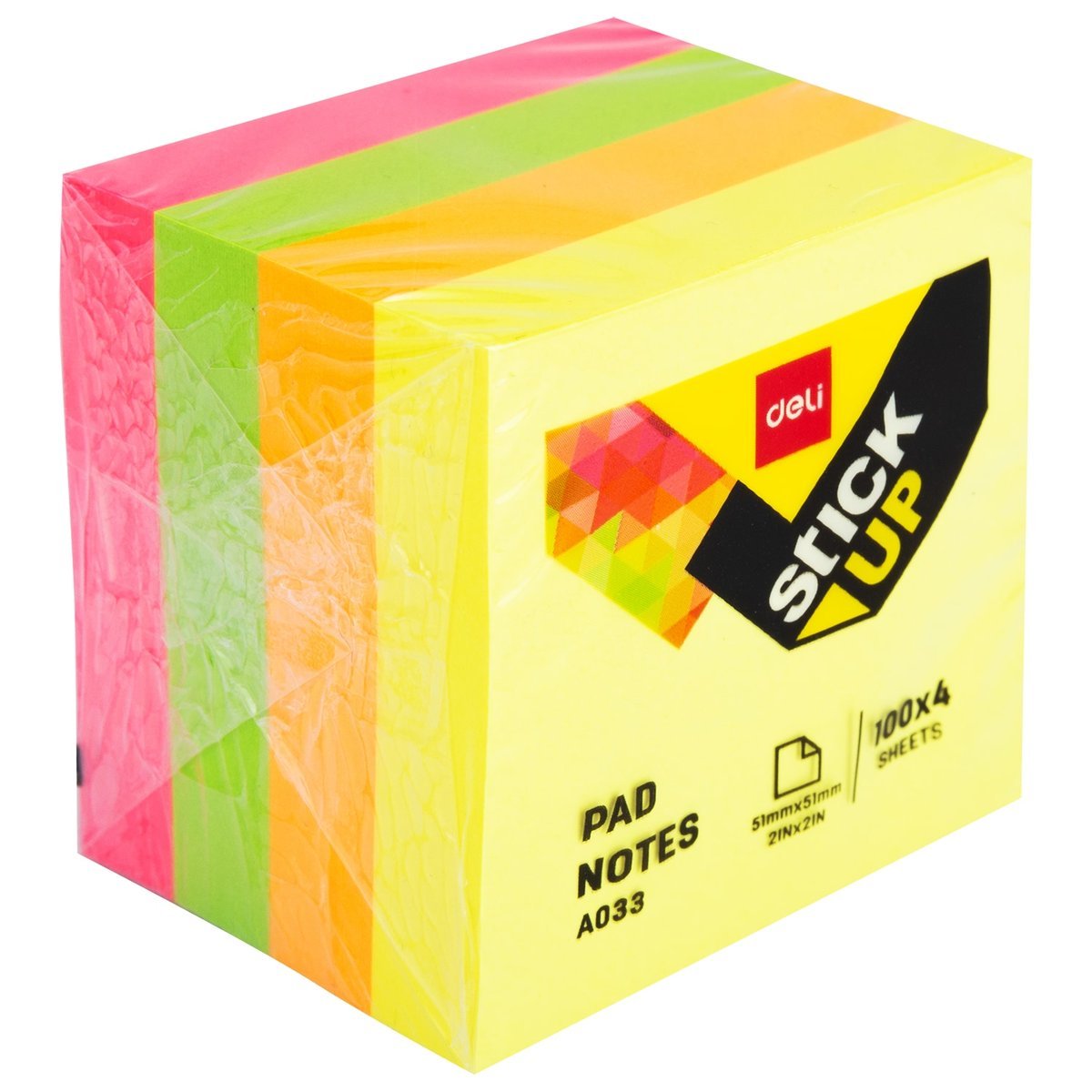 Karteczki samoprzylepne kwadratowe notes 51x51mm 400 sztuk 4 kolory DELI