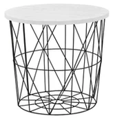 Ławy i stoliki kawowe - Okrągły stolik kawowy - biały + czarny N8-R25 - miniaturka - grafika 1