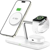 Ładowarki do telefonów - Tech-Protect Ładowarka indukcyjna 3w1 A45 Magnetic Stand Qi 15W do MagSafe, biała - miniaturka - grafika 1