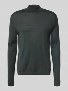 Sweter z dzianiny z wełny ze stójką model ‘Tern’ - Swetry męskie - miniaturka - grafika 1