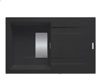 Zlewozmywaki - PYRAMIS Zlewozmywak KARTESIO 1B 1D czarny, k.aut, maskownica (79x50) 070238601 - miniaturka - grafika 1