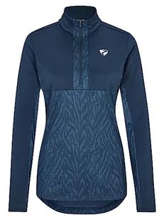 Ziener Damska bluza narciarska JAPRA, bluza narciarska, koszulka funkcyjna, ciepła, elastyczna, bez PFC, nadruk w kolorze granatowym, 36 - Koszulki i topy damskie - miniaturka - grafika 1