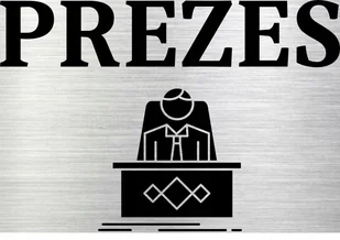 Tabliczka aluminiowa na drzwi ścianę Prezes 15x10 Nierdzewna - Tablice i flipcharty - miniaturka - grafika 1