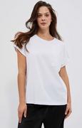 Bluzki damskie - Bawełniany t-shirt z kieszonką w kolorze białym 4086, Kolor biały, Rozmiar S, Moodo - Primodo.com - miniaturka - grafika 1