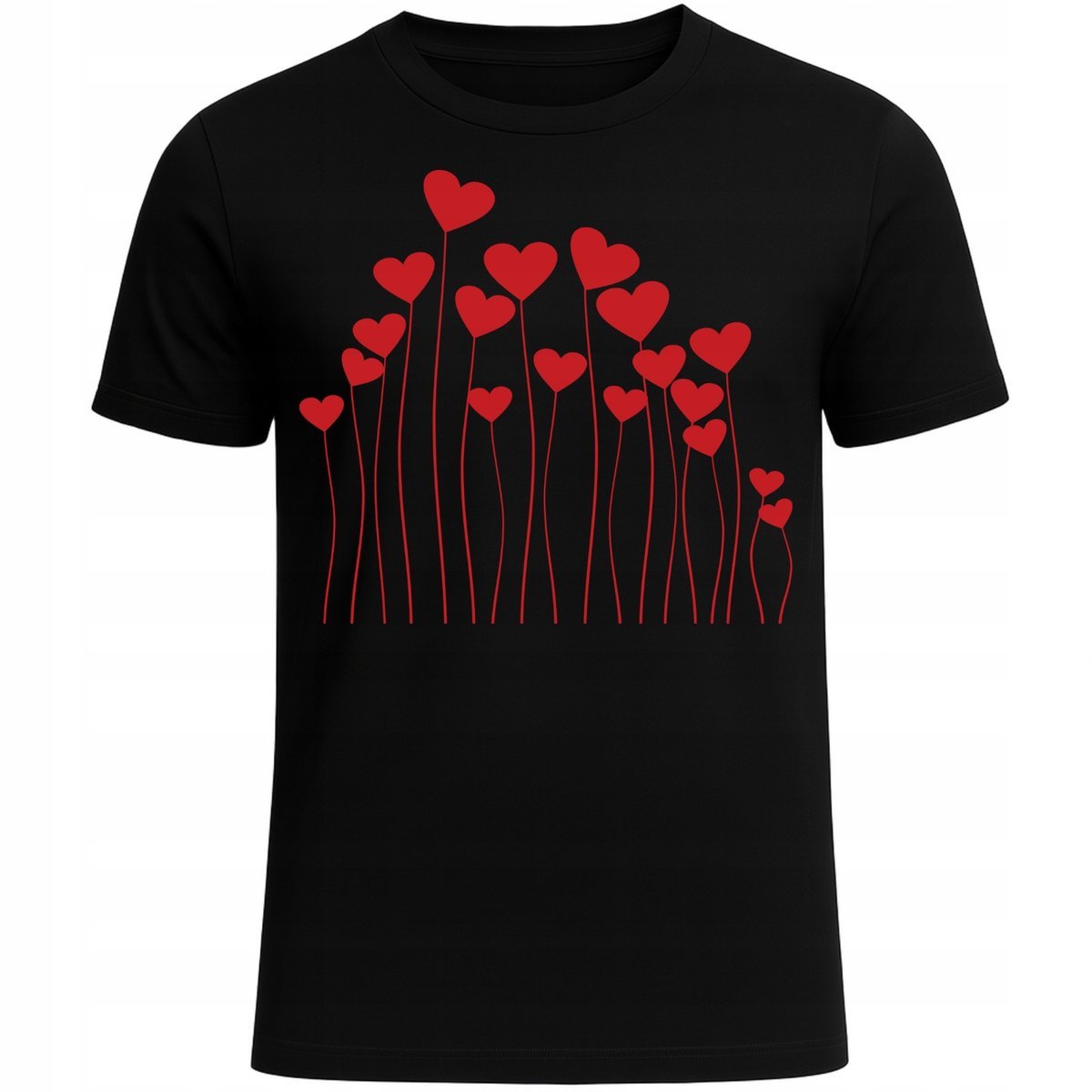 KOSZULKA NA WALENTYNKI SUPER NADRUK MOTYW SERDUSZEK KWIATKI HIT PREZENT L