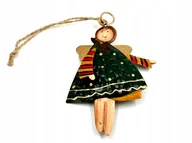 Bombki - ZAWIESZKA ANIOŁ NA CHOINKĘ OZDOBA CHOINKOWA BOMBKI ZIELONY - miniaturka - grafika 1