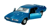 Samochody i pojazdy dla dzieci - WELLY 1969 PONTIAC GTO NIEBIESKI 1:34 43714 - miniaturka - grafika 1