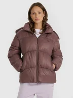 Kurtki damskie - 4F Kurtka puchowa z wypełnieniem syntetycznym damska - brązowa XL - miniaturka - grafika 1