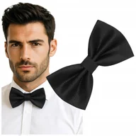 Krawaty i muchy męskie - Muszka męska w drobną kratkę - czarna - miniaturka - grafika 1