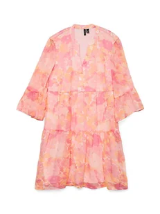 Vero Moda Sukienka w kolorze jasnoróżowo-pomarańczowym - Sukienki - miniaturka - grafika 1