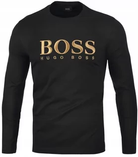 Koszulki męskie - Hugo Boss Longsleeve T-shirt Haftowane Złote Logo /xl - grafika 1