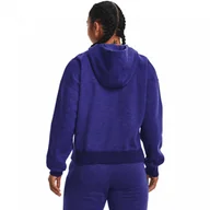 Bluzy damskie - Damska bluza dresowa nierozpinana z kapturem UNDER ARMOUR Essential Script Hoodie - granatowa - miniaturka - grafika 1