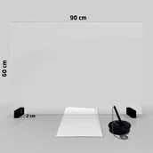 Akcesoria BHP - Allboards Przegroda SZKLANA Bariera Ochronna Bezpieczna Przestrzeń 90X60 cm PB90x60T - miniaturka - grafika 1