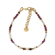 Bransoletki - Bransoletka znak zodiaku lew - mix kamieni i srebro złocone - miniaturka - grafika 1